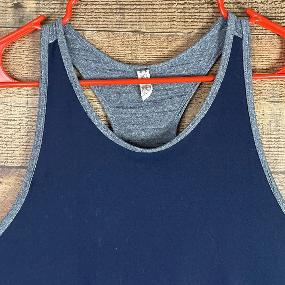 Under Armour Heat Gear Navy Blue Racerback Tank Top Size XL - Picture 2 of 8